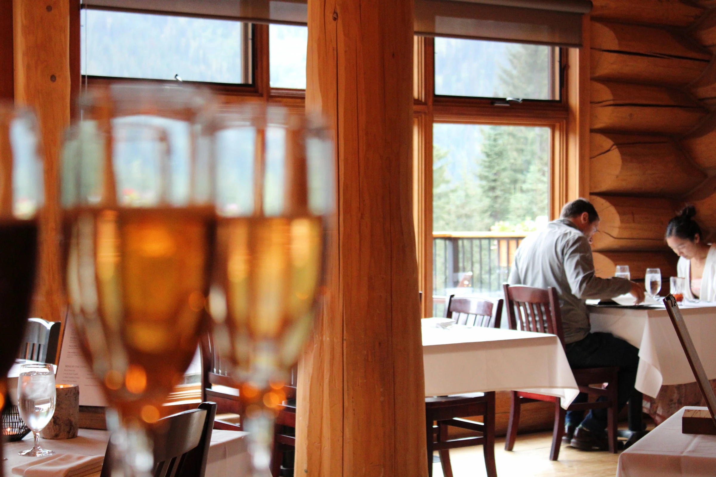 Beer and a meal in the Tamarack dining room