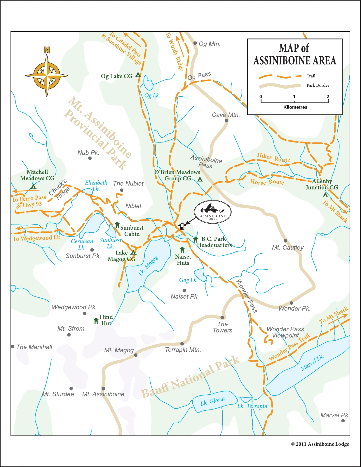 Mount Assiniboine area map