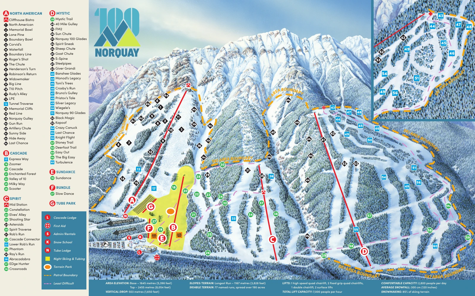 Mt. Norquay trail map