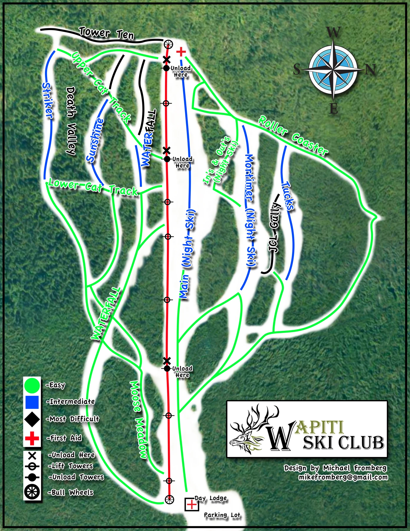 Wapiti Ski Hill trail map