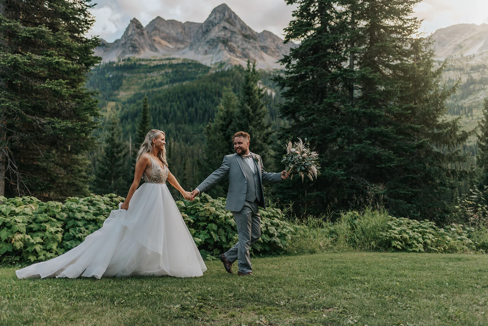 A newly married couple beneath the Lizard Range